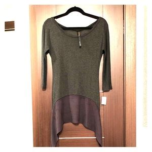 Renee C 3/4 Dolman Sleeve Round Boat Neck Top Sz S